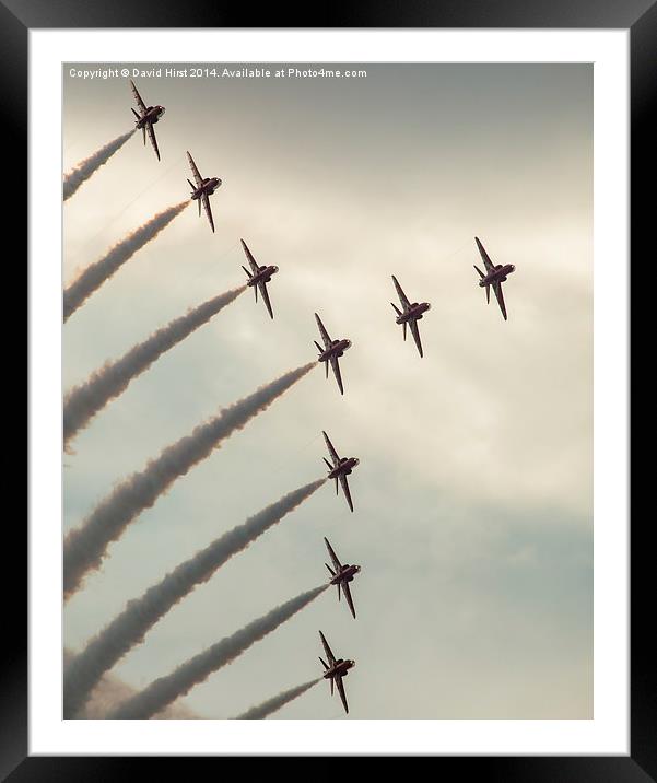  Red arrows in flight Framed Mounted Print by David Hirst