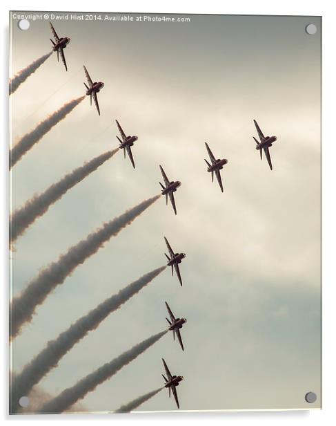  Red arrows in flight Acrylic by David Hirst