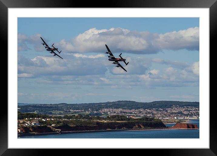  Lancaster Bombers over Dawlish Framed Mounted Print by Oxon Images