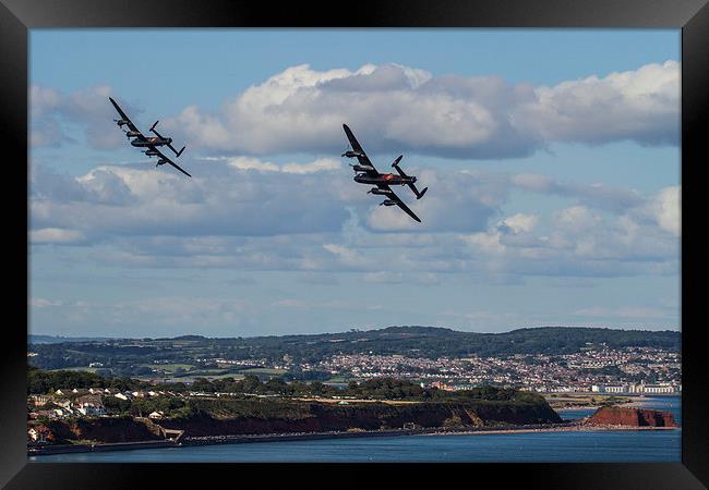  Lancaster Bombers over Dawlish Framed Print by Oxon Images
