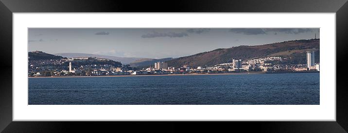  Swansea city coastline Framed Mounted Print by Leighton Collins