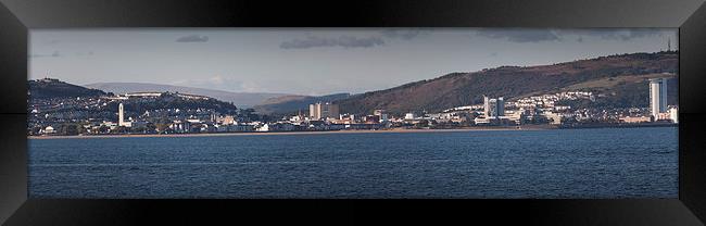  Swansea city coastline Framed Print by Leighton Collins