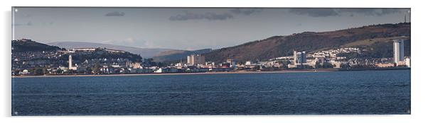  Swansea city coastline Acrylic by Leighton Collins