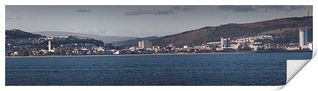  Swansea city coastline Print by Leighton Collins