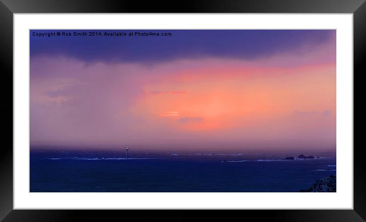  Approaching Storm over Hanois Lighthouse at sunse Framed Mounted Print by Rob Smith