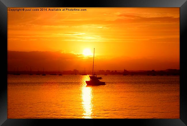  On golden waters Framed Print by paul cobb