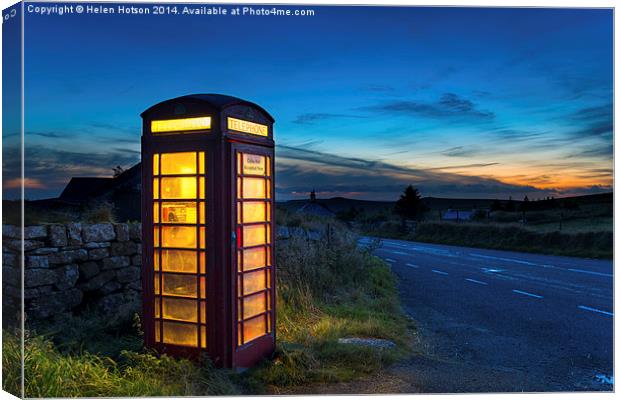 Red Phone Box Canvas Print by Helen Hotson