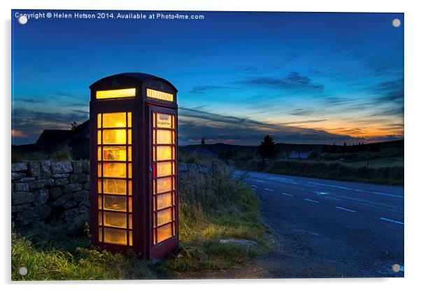 Red Phone Box Acrylic by Helen Hotson