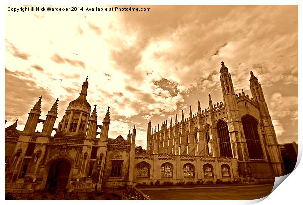 Kings College Cambridge Print by Nick Wardekker