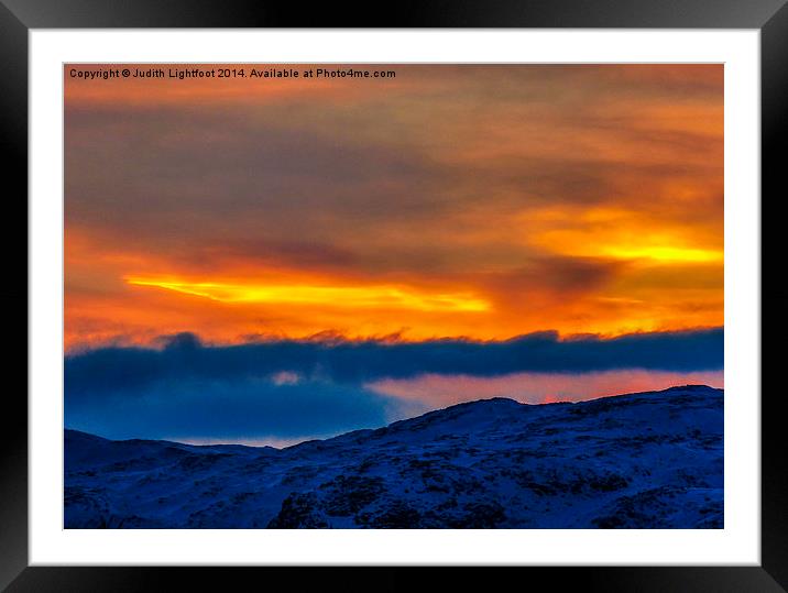  A Dramatic Sunset Over Norway Framed Mounted Print by Judith Lightfoot