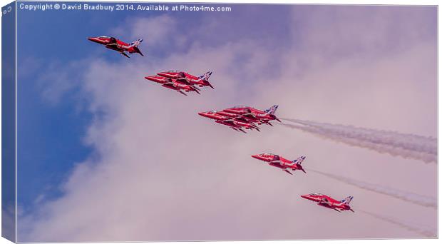  The Red Arrows 2014 Canvas Print by David Bradbury