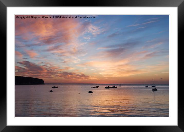 Swanage Sunrise Framed Mounted Print by Stephen Wakefield