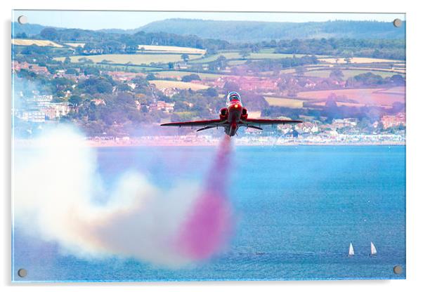 Red Arrow at Dawlish air show  Acrylic by Oxon Images
