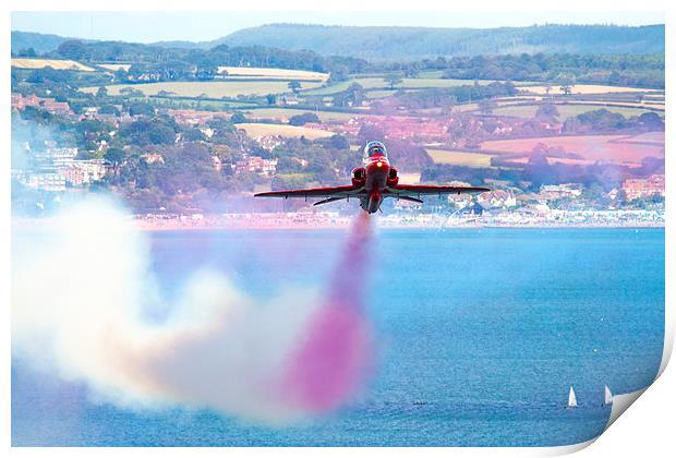 Red Arrow at Dawlish air show  Print by Oxon Images