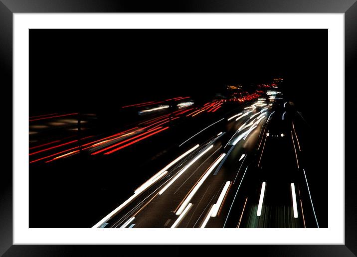  M1 at Night Framed Mounted Print by Tony Dimech