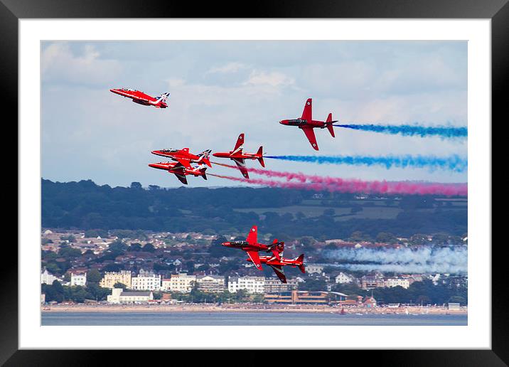  Red Arrows Break at Dawlish Framed Mounted Print by Oxon Images