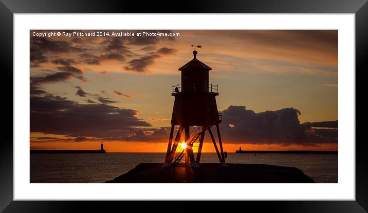   Herd Lighthouse at South Shields Framed Mounted Print by Ray Pritchard