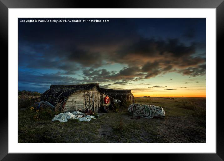  Lindisfarne Fisherman Huts Framed Mounted Print by Paul Appleby