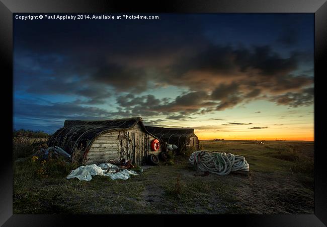  Lindisfarne Fisherman Huts Framed Print by Paul Appleby