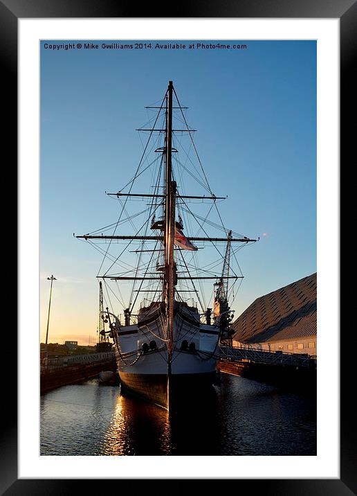  HMS Gannet in the evening light  Framed Mounted Print by Mike Gwilliams