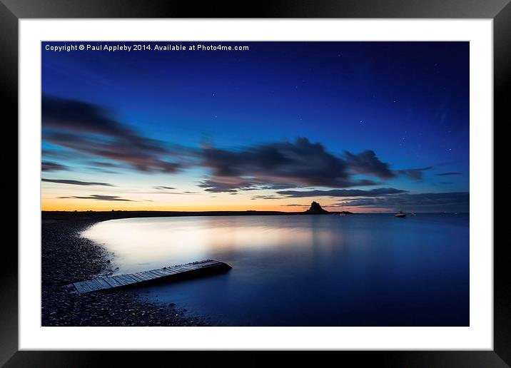  Holy Island - Blue Hour Framed Mounted Print by Paul Appleby