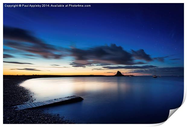  Holy Island - Blue Hour Print by Paul Appleby