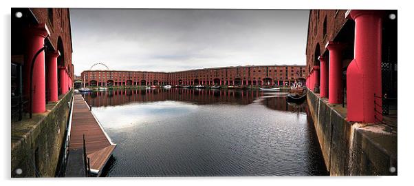 Panoramic Vista of Liverpool's Albert Dock Acrylic by Mike Shields