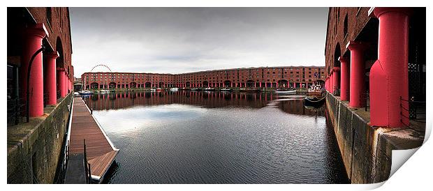 Panoramic Vista of Liverpool's Albert Dock Print by Mike Shields
