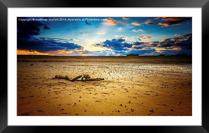  Remnants on the Beach at Sunset Framed Mounted Print by matthew  mallett