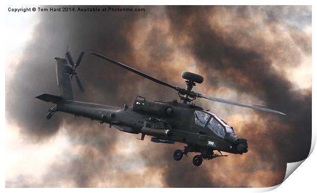  Apache Attack Helicopter Print by Tom Hard