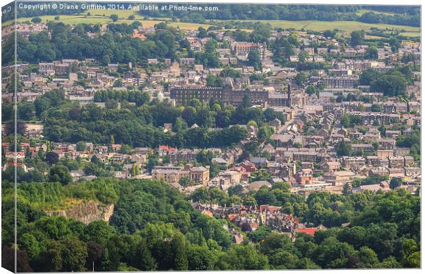  Matlock, from the Heights of Abraham Canvas Print by Diane Griffiths