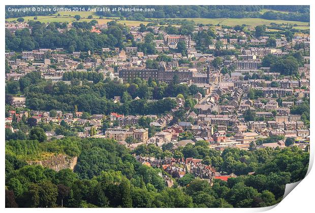  Matlock, from the Heights of Abraham Print by Diane Griffiths