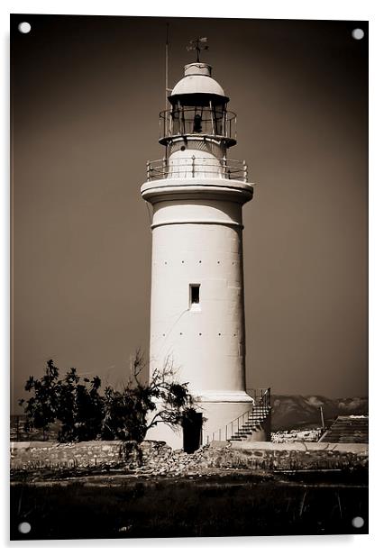  Paphos lighthouse Cyprus Acrylic by Quentin Breydenbach