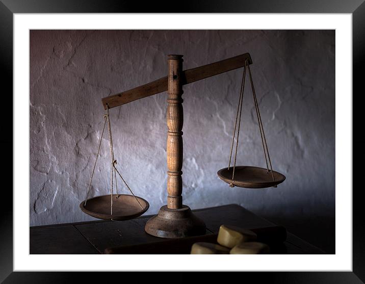 balance scales Framed Mounted Print by Leighton Collins