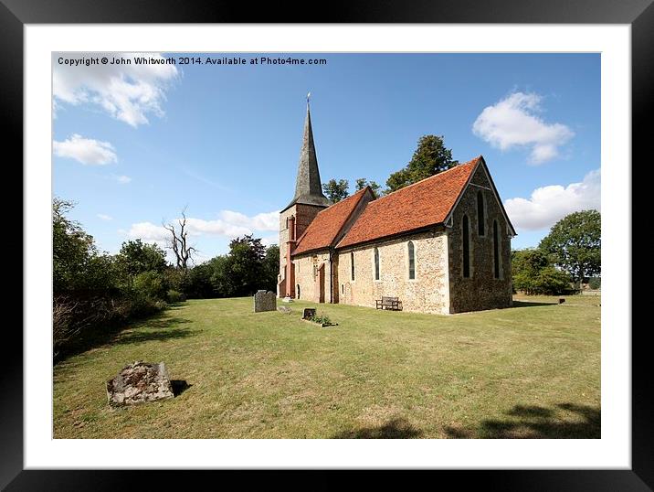  St Mary's Church, Fairstead, Essex Framed Mounted Print by John Whitworth