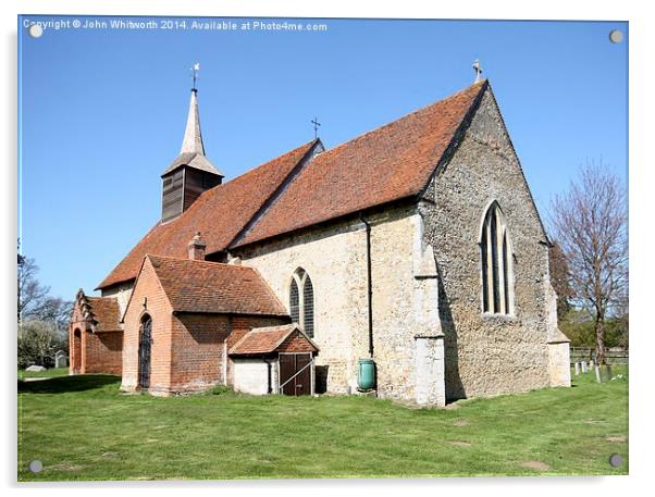  St Germanus' Church, Faulkbourne, Essex Acrylic by John Whitworth