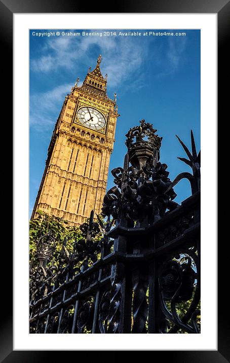 Elizabeth Tower Framed Mounted Print by Graham Beerling