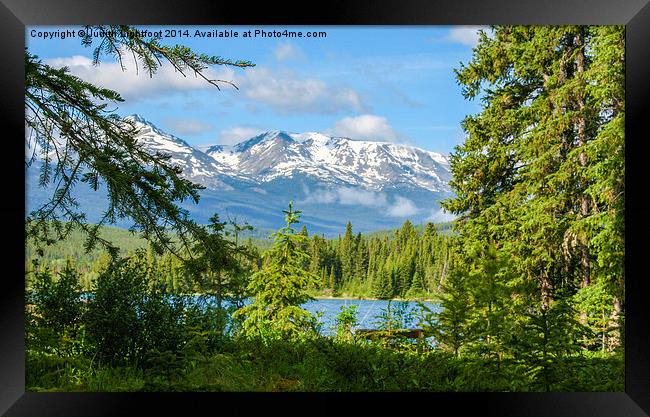 Picturesque Pyramid Lake Canada Framed Print by Judith Lightfoot