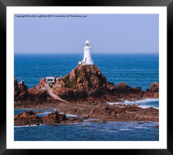 Corbière Lighthouse Jersey 2 Framed Mounted Print by Judith Lightfoot