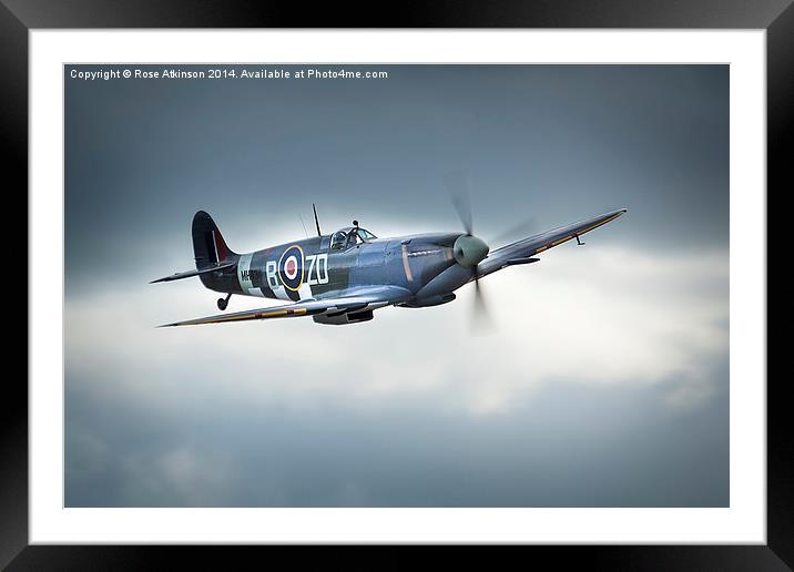  Spitfire pass 2 Framed Mounted Print by Rose Atkinson