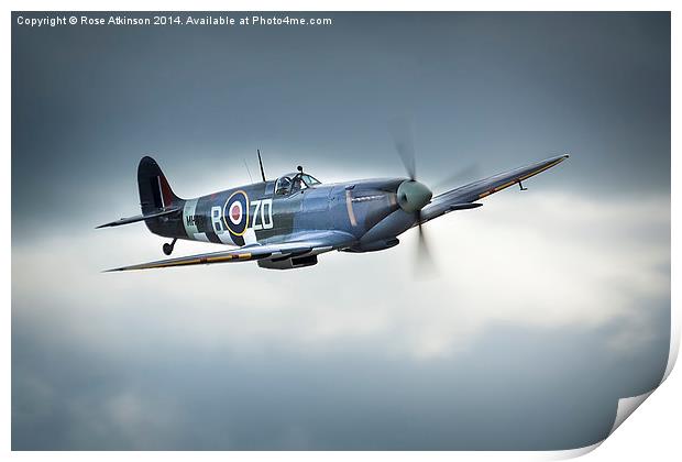  Spitfire pass 2 Print by Rose Atkinson