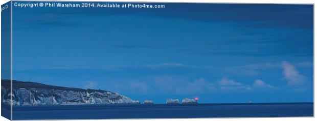  The Needles by Night Canvas Print by Phil Wareham