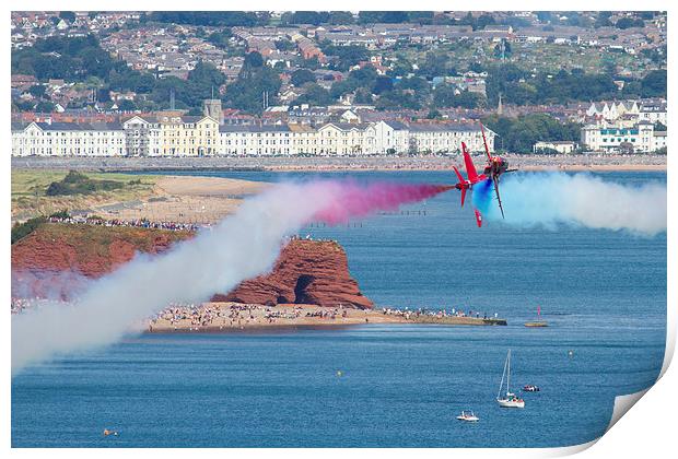 RAF Red Arrows at Dawlish Print by Oxon Images