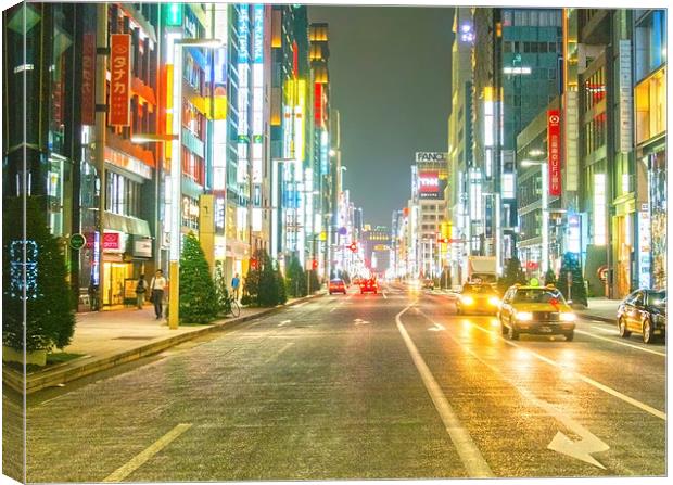 Ginza Street Tokyo Japan Canvas Print by Clive Eariss