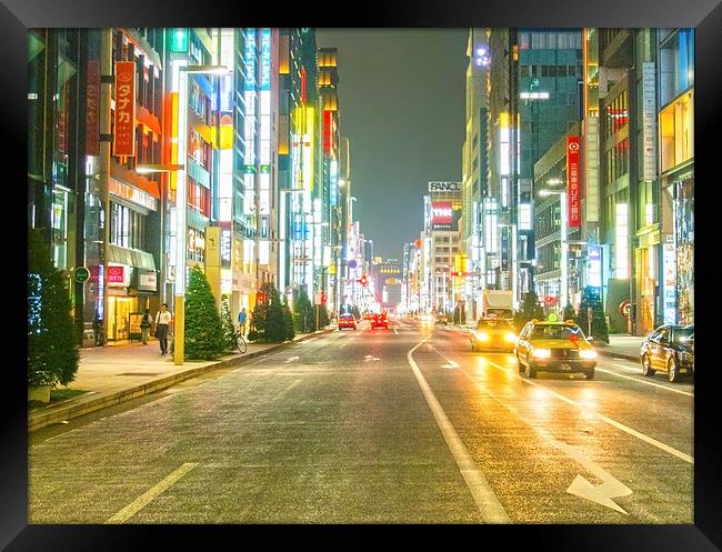  Ginza Street Tokyo Japan Framed Print by Clive Eariss