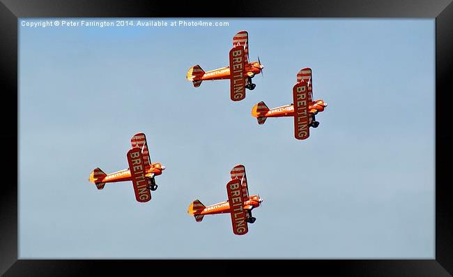  The Breitling Wing Walking Display Team High Over Framed Print by Peter Farrington