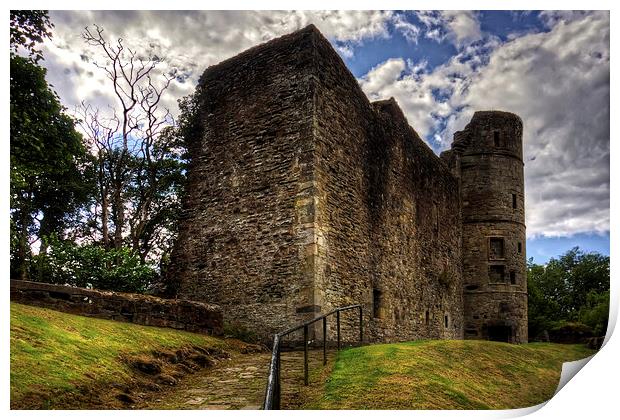 Strathaven Castle Print by Tom Gomez
