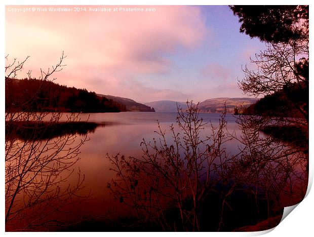  Lake Vyrnwy At Sunset Print by Nick Wardekker
