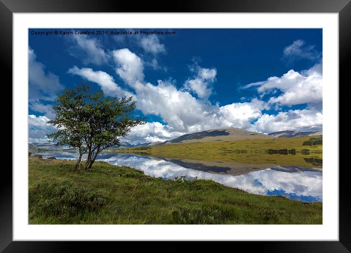  Loch Tulla Tree Framed Mounted Print by Karen Crawford
