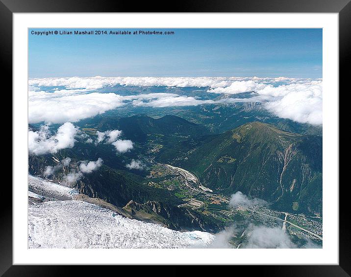 Chamonix France from above the clouds,  Framed Mounted Print by Lilian Marshall